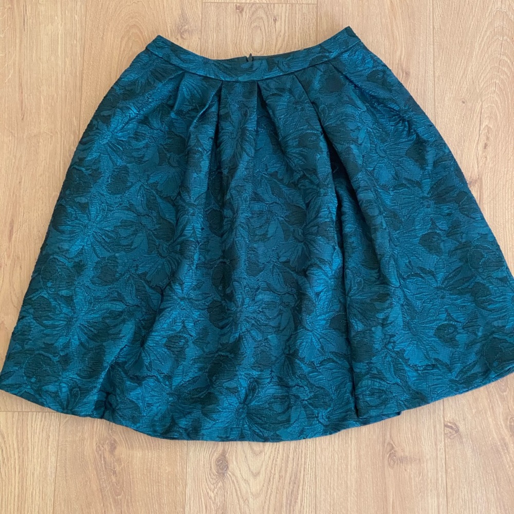 Nordstrom high waisted teal mid length skirt